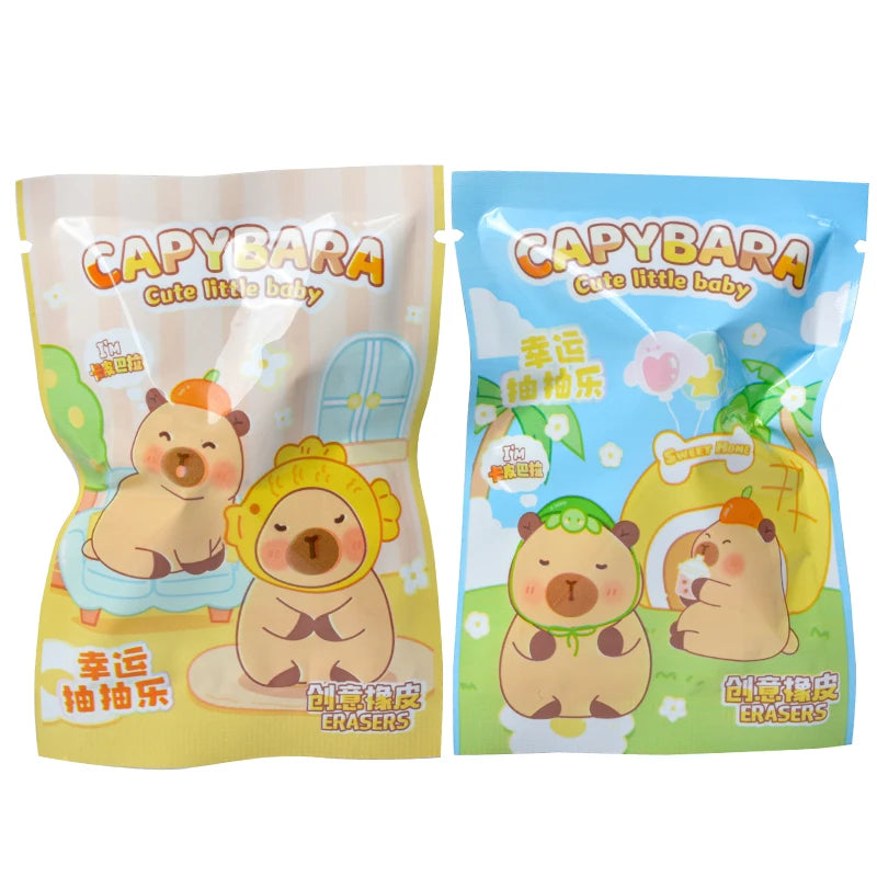 New In 32Pcs/Box Capibala Blind Box Cute Doll Eraser Action Pencil Doll Student Supplies Stationery Children's Gifts