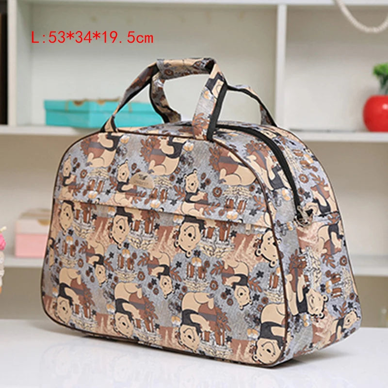 Large Capacity Handbag Travel Bag for Women Fashion Cartoon Luggage Bag Men Weekend Travel Bag Waterproof Shoulder Travel Duffle