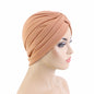 New Women Gold Silver Turban Hats Chemo Bandana Hijab Pleated Indian Cap Turbante Hat Ladies Hair Loss Headscarf Muslim Headwear