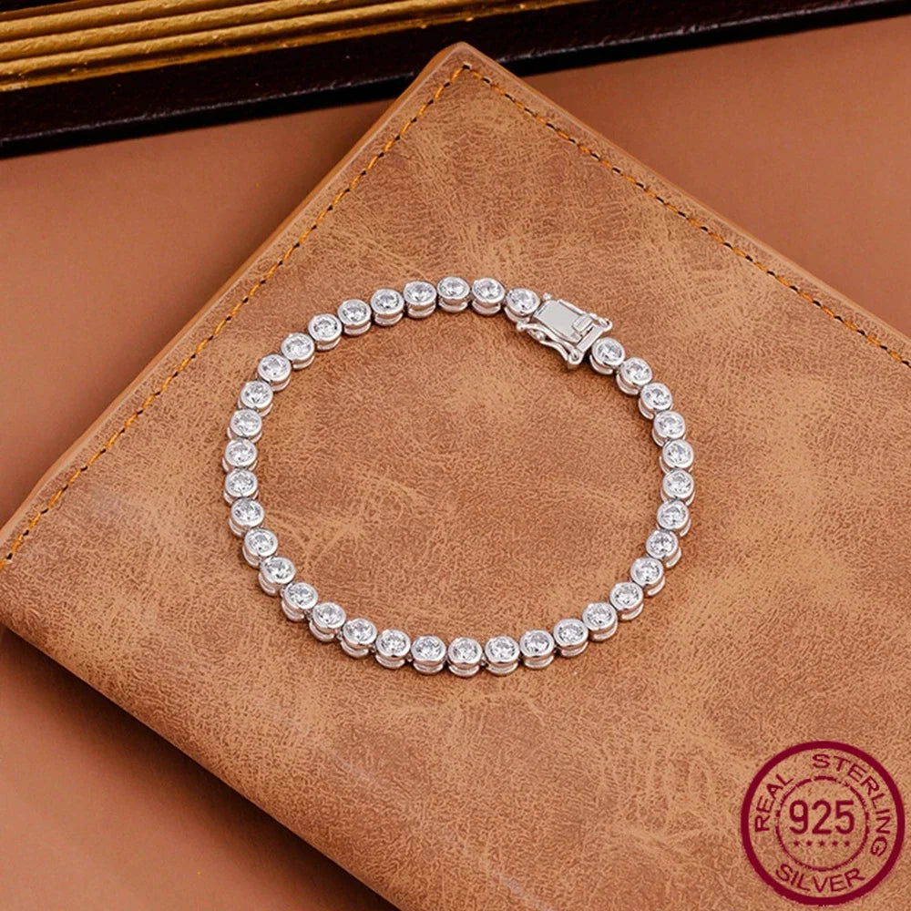 925 sterling silver inlaid zircon full diamond bracelet for women's boutique jewelry wholesale Christmas gifts