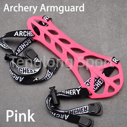 6.5in Archery Arm Guard Hard Plastic Arm Protection Forearm Safe Adjustable For Traditional Recurve Bow Sports Equipment 1pcs