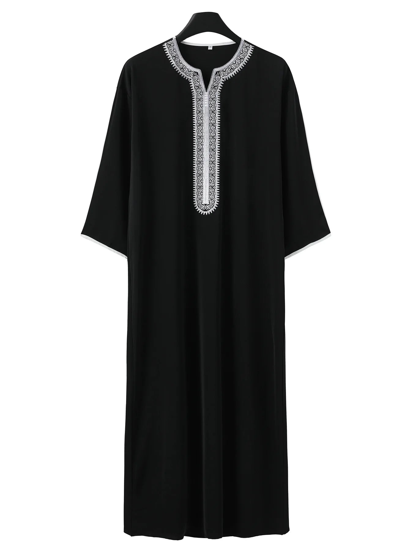 Fashion Islam Men Clothing Moroccan Kaftan Red Embroidered Loose and Breathable Djellaba Abaya Jubba Thobe for Male Muslim Robes