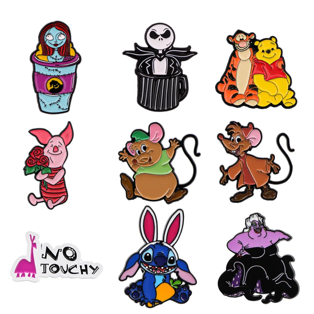 Cartoon Yellow Bear Pig Soft Enamel Pin Children Brooch for Clothes Briefcase Metal Badges Lapel Pins for Backpack Accessories