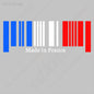 9x25cm 1pc New Made in France Flag Bar Code Car Funny Stickers PVC Decal Styling For Peugeot Citroen Renault Bugatti DS Dacia