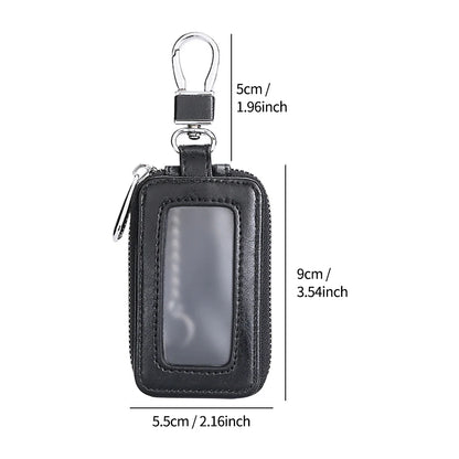 2024 Universal Car Key Protector Bag Leather Key Cover Transparent Visible Keychain Case for Car Remote Mini Keys Bags