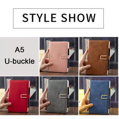 Engraved notebook pen Set Custom Logo Notepad Thick Business Office Stationery Leather Diary Text Personalized gift for Teacher