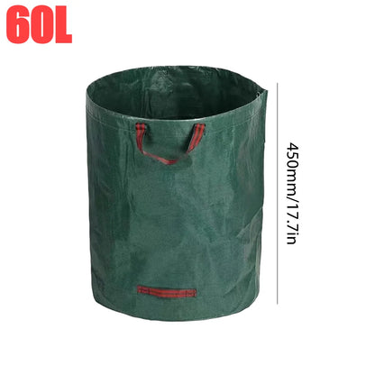 50-500L Foldable Garden Waste Bag Large Capacity Leaf Sack Light Storage Bag Garbage Wastebasket Garden Leaves Debris Trash Can