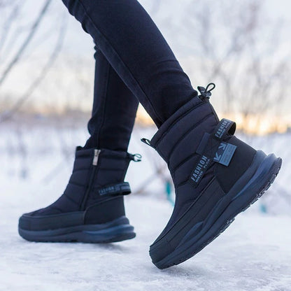 Big Size 45 Winter Boots Men High-top Water-resistant Cotton Shoes Women Plus Velvet Warm Shoes Boots Northeast Outdoor Boots