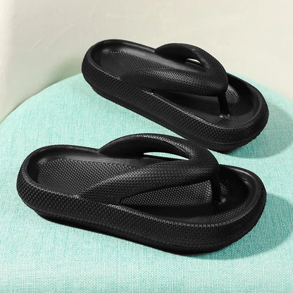 Men'S Platform Flip Flops Summer Soft Sole Eva Slippers For Men Outdoor Casual Beach Shoes Home Non-Slip Bathroom Slides Shoes