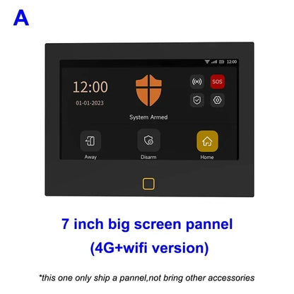 7 Inch Smart WiFi Home Alarm Panel Big Screen 4G Full Touch Tuya Smart Life Alarm Host Systems Kits Security Home Protection