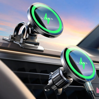 LISEN for 15W MagSafe Car Mount Charger Universal Phone Magnetic Wireless Car Fast Charging Mount Car Accessories for iPhone 15