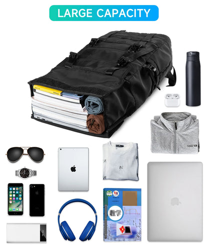 MOYYI 3 in 1Expandable Laptop Backpack Men Women Large Roll Top Travel Ruckpack Waterproof Outdoor Sport Flip Hiking Knapsack