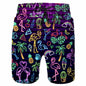 Cartoon Music Colorful Graffiti Beach Shorts Men 3d Print Swim Trunks Summer Surf Board Shorts 80s 90s Street Short Pants