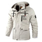 Men's Outdoor Sports Spring and Autumn Cross-Country Camping Hooded Jacket Casual Fashion Premium Slim-Fit Soft-Shell Jacket 6XL