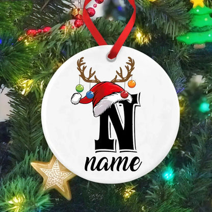 Personalized Christmas Ornament Custom Name Photo Prop Pendant Xmas Party Photography Accessories Ornament Xmas Keepsake Gift