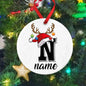Personalized Christmas Ornament Custom Name Photo Prop Pendant Xmas Party Photography Accessories Ornament Xmas Keepsake Gift