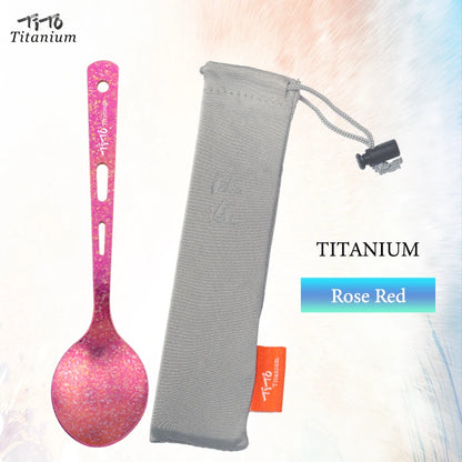 TiTo TiTanium Spork Spoon Tableware Combination Outdoor Camping Titanium Alloy Fork Collection Travel Knife Practical 3Pcs Set