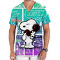 Hospital Nurse Uniforms Women Medical Uniform Print Scrub Top Snoopy Dental Clinic Work Clothes Mens Scrubs Short Sleeved Jacket