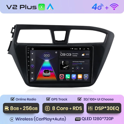 Junsun V1 Carplay Android Radio for Hyundai I20 2014 2015 -2018 2019 AI Voice 4G Car Multimedia Navigation GPS 2din autoradio