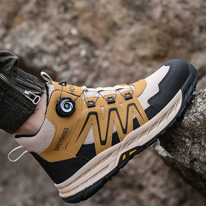 2024 Rotating Button Men Work Boots Indestructible Shoes Men Sport Shoes Protective Boots Anti-smash Anti-puncture Safety Shoes