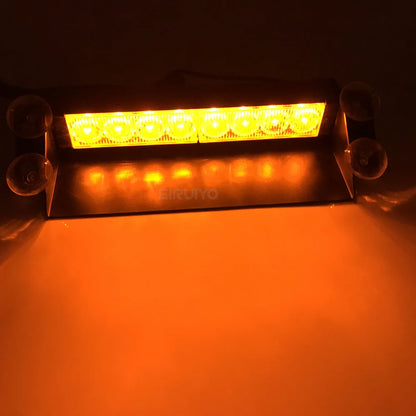 12V Car Flashing Warning Lights LED Police Strobe Lamps DRL Day Running Interior Windshield Suction Truck Automotive Accessories