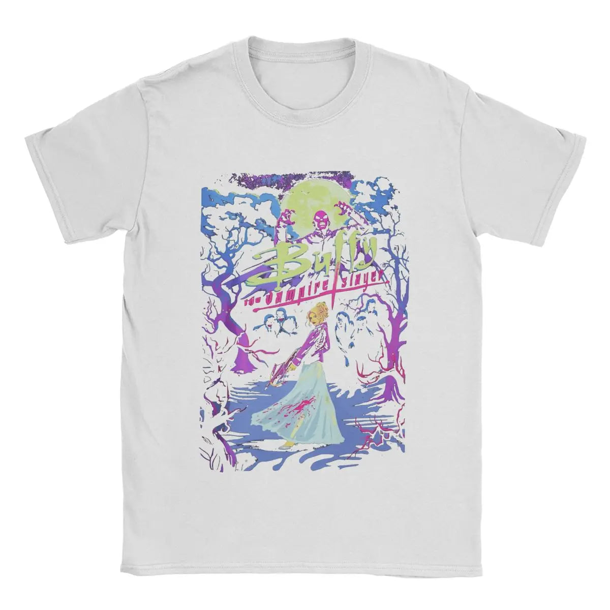 Men's T-Shirts Buffys The Vampire Slayers And Demon Hunters Pure Cotton Tees Short Sleeve T Shirts Round Neck Clothes Printed