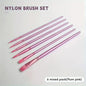 6/4 Brush Set, Sharp and Flat Watercolor Brushes, Nylon Hair Acrylic Brushes, Painting Supplies