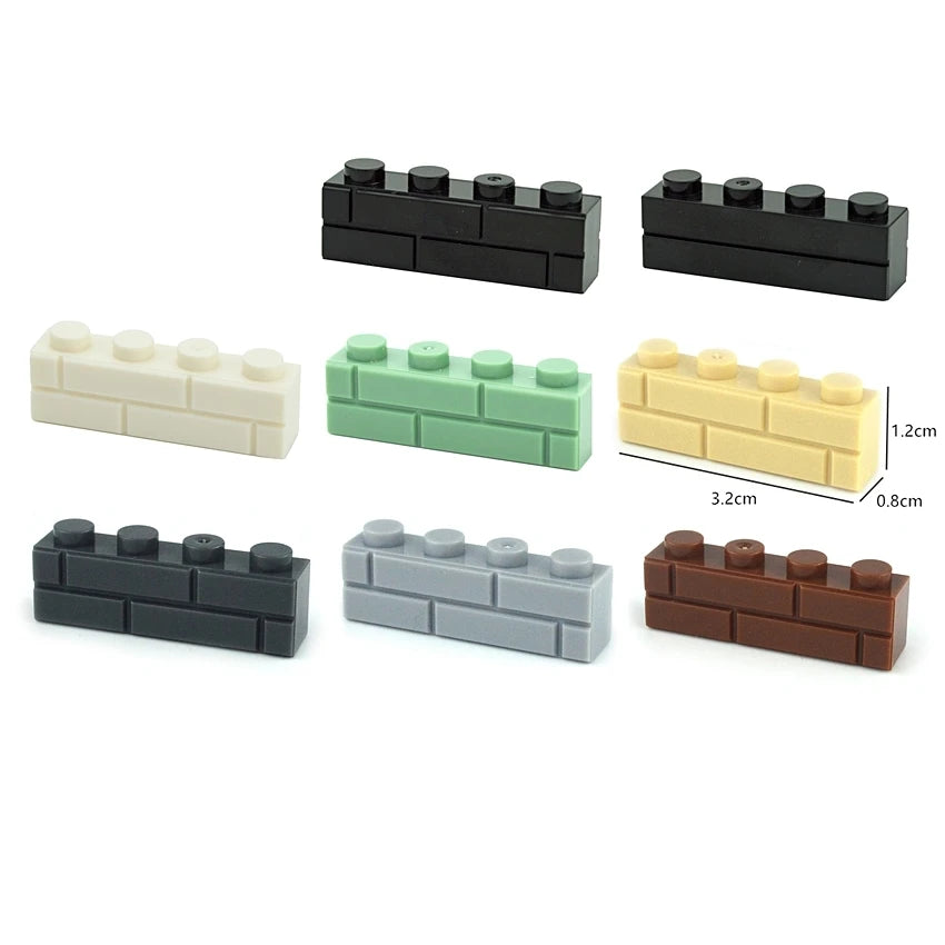 DIY Wall Bricks 1x4 1x3 1x2 Dots Thick Building Block Educational Creative House Contruction Toys Compatible With 15533 For Kids