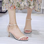 Summer Open Toe Solid Color Simple Elegant Fashion Sandals for Women New Sexy Pin Buckle Comfortable Banquet Party High Heels