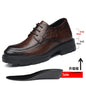 5 8 10 Cm Heel Shoes Men Fashion Casual Cow Leather Men's Dress Shoes British Breathable Groom Platform Wedding Shoes Male