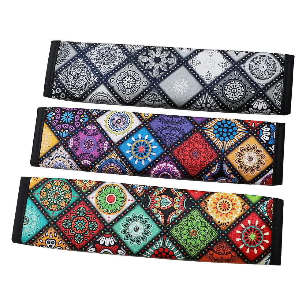 Car Seat Belt Shoulder Guard Pads Covers Protective Sleeve Bohemian Style Insurance Belt Shoulder Protection Auto Accessories