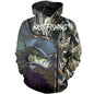 2024 Four Seasons Maple Leaf Camouflage 3D Sports Shirt Men's Fishing Outdoor Camping Hunting Clothing Jacket Men's Hoodie