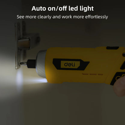 Deli 11pcs 3.6V USB Small Power Electric Screwdriver Set,Compact and Powerful Tool for Precision Fastening,Ideal for DIY