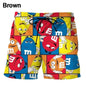 Funny M&M's Chocolate Bean Beach Shorts Men 3D Printing M&M Board Swimsuit Summer Quick Drying Sport