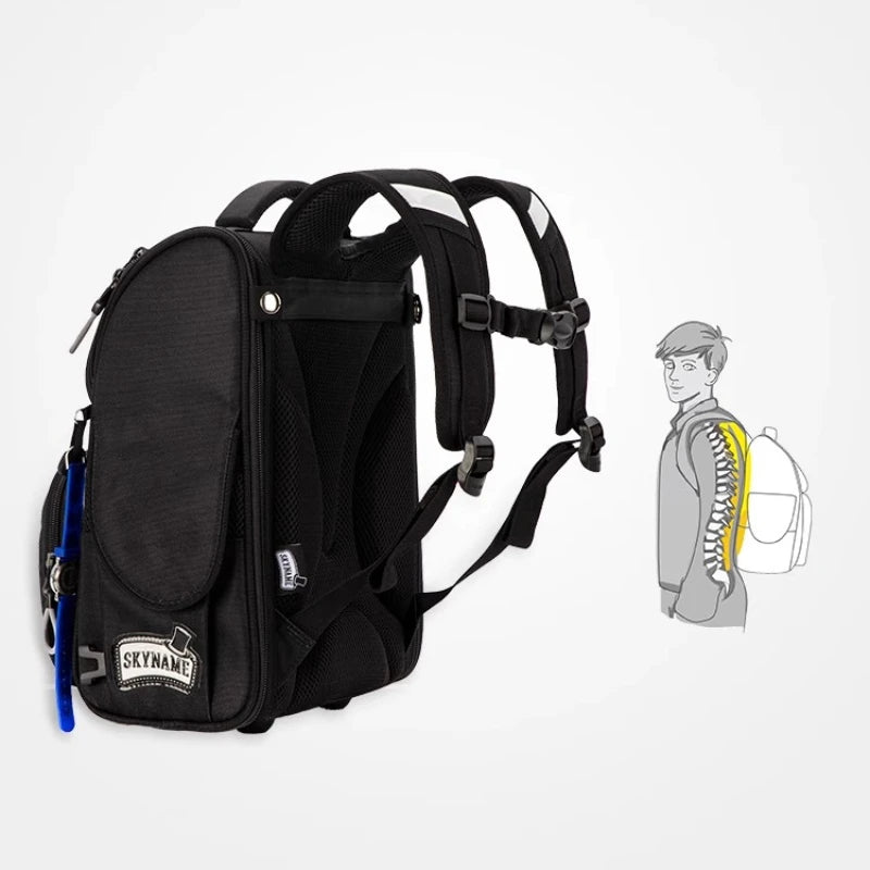 New 1-2 Grade Orthopedic Backpack for Boys Cartoon 3D Football School Bag Children's Backpack Primary School Waterproof Bookbags