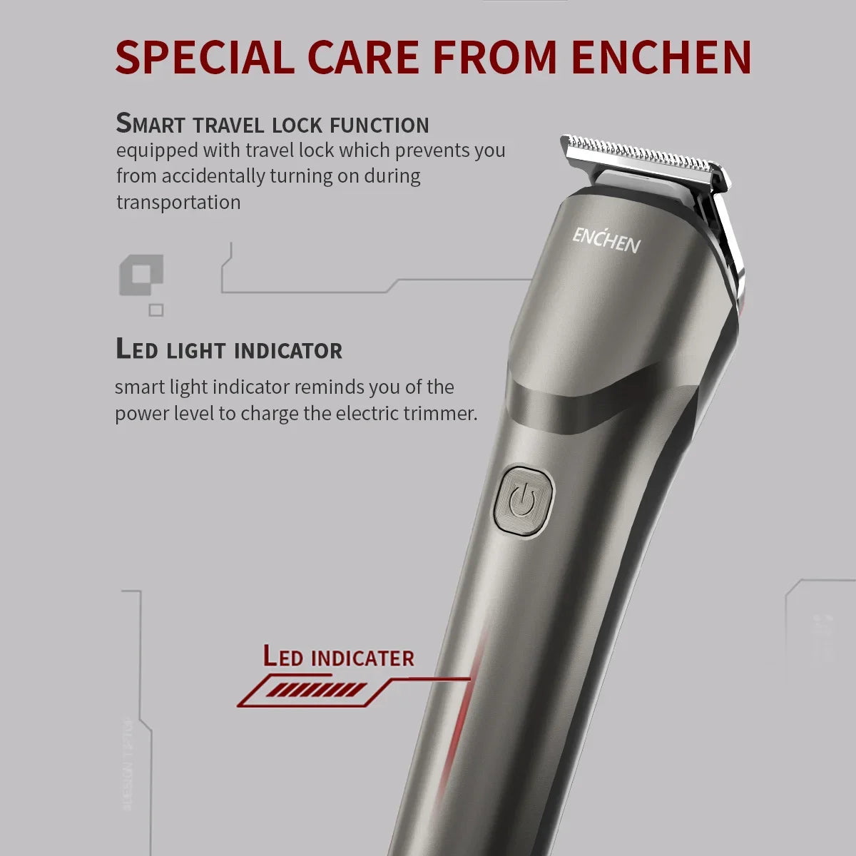 ENCHEN Hair Clipper Professional Hair Trimmer Hair Cutting Machine Multi-functional Body Trimmer Beard Shaver for Men - Beardo 2