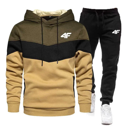 2025 Men's Autumn/Winter Fashion hooded Sweatshirt, fashionable quality, outdoor jogging, fitness, sports and casual set