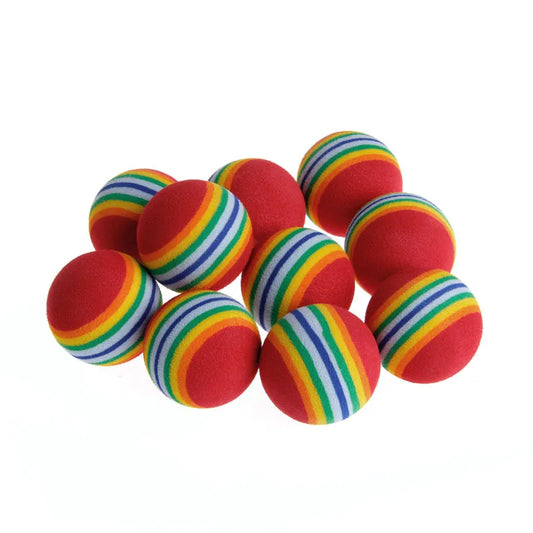 10 Pcs EVA Rainbow Balls Throwing Funny Interactive Play Chewing Rattle Scratch Toy Pet Dog Supplies
