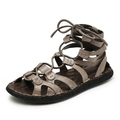 New Summer Roman Men's Sandals Genuine Leather Handmade Casual Shoes for Men Comfy Designer Shoes Outdoor Beach Sandals Mocassin
