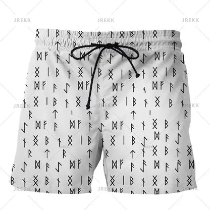 Harajuku Short Pants For Men Personality Street Vinking 3d Print Beach Shorts Holiday Casual Hawaii Beachwear Pockets Gym Trunks
