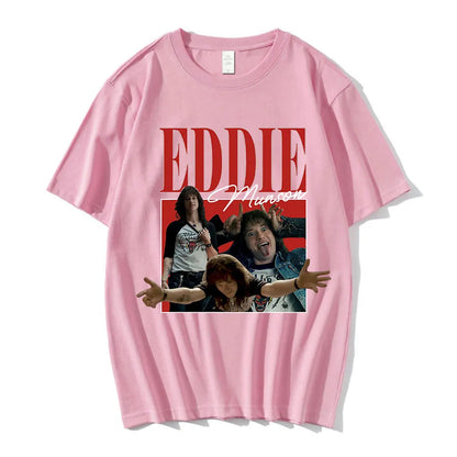 Eddie Munson T-shirts Men's Harajuku Graphics Print T-shirt Short Sleeve Oversize Streetwear Unisex Cotton Casual T Shirt