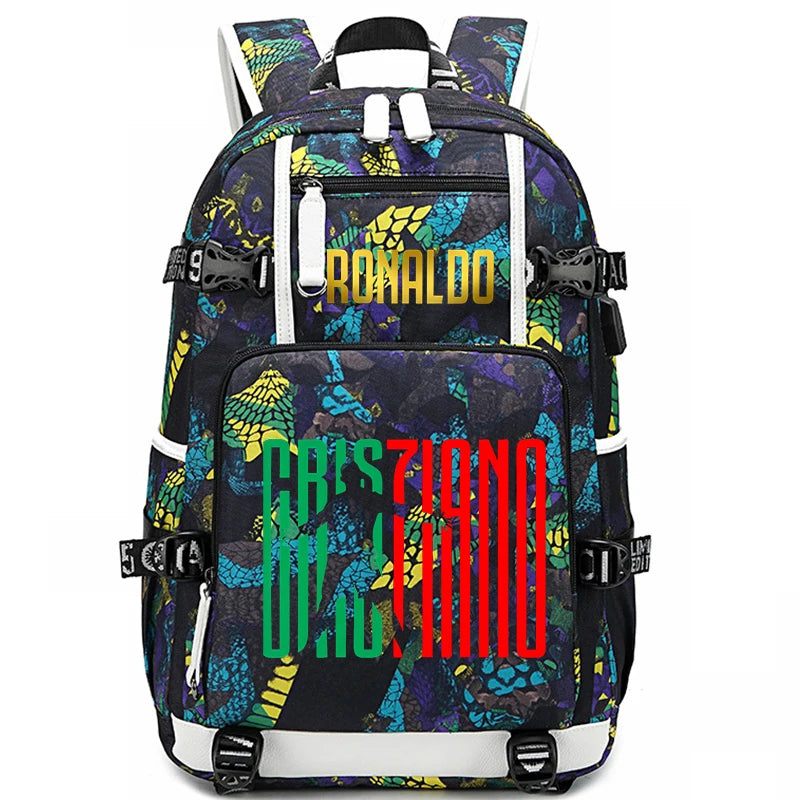 Ronaldo Print Student School Bag Children's Backpack Outdoor Travel Bag
