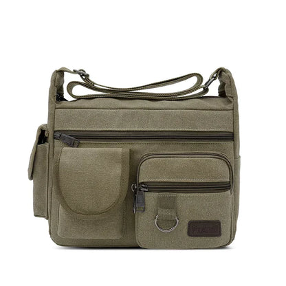 New Canvas Messenger Bag for Men Vintage Water Resistant Waxed Crossbody Bags Briefcase Padded Shoulder Bag for Male Handbag