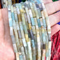 4x13mm Square Natural Stone Light Lavender Chalcedony Loose Spacer Beads for Jewelry Making Diy Bracelet Charms Accessories