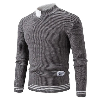 2025 High Quality Men's New Autumn and Winter Casual Warm Color Block Sweater Knit Tops Man Clothes