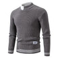 2025 High Quality Men's New Autumn and Winter Casual Warm Color Block Sweater Knit Tops Man Clothes