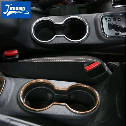 JIDIXIAN fit for Jeep Wrangler JK 2011 2012 2013 2014 2015 2016 2017 Car Interior Front Water Cup Holder Decoration Cover