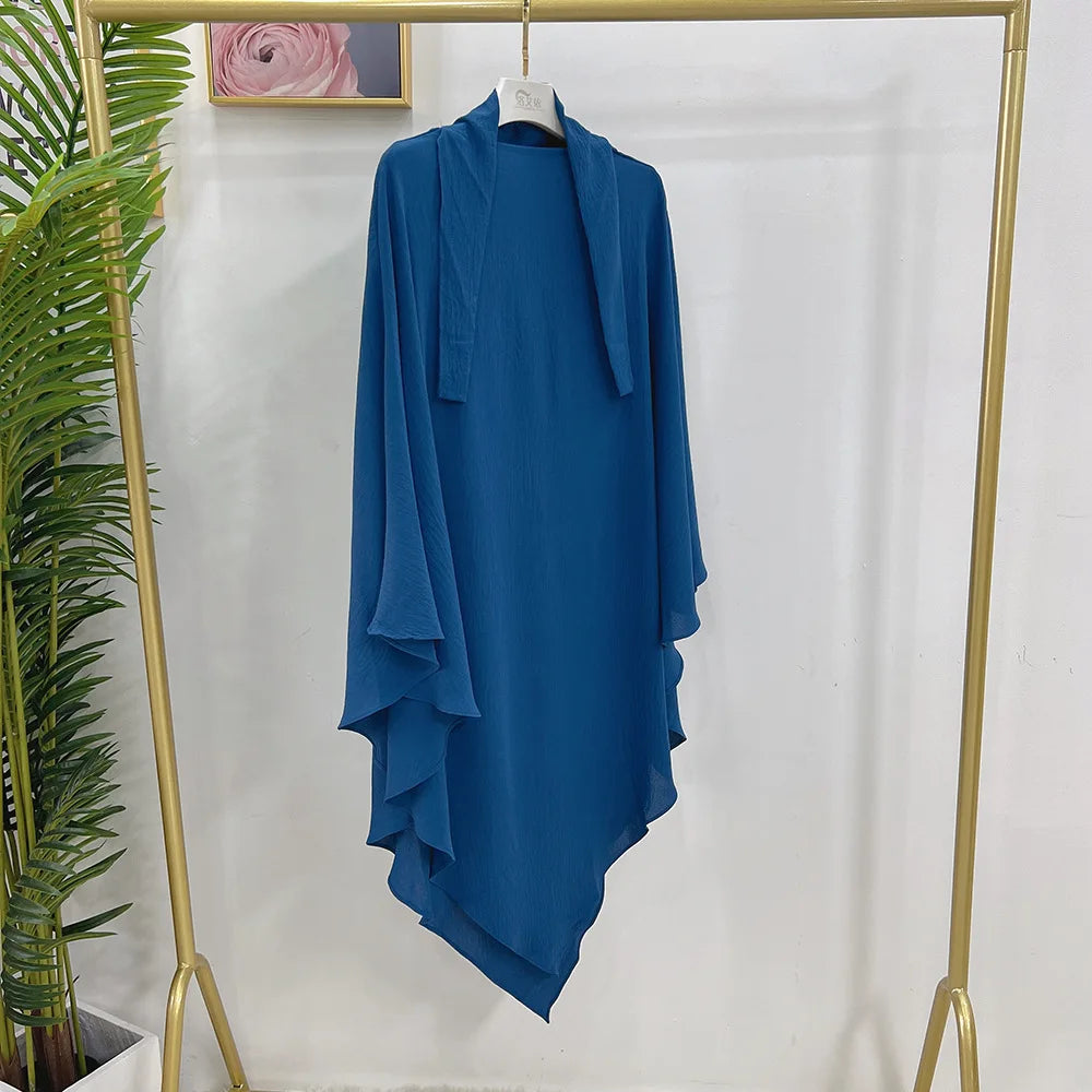 Long Khimar Overhead Hijab Scarf One Piece Amira Prayer Garment Kaftan Eid Ramadan Turkey Dubai Islamic Burqa Headdress Clothing