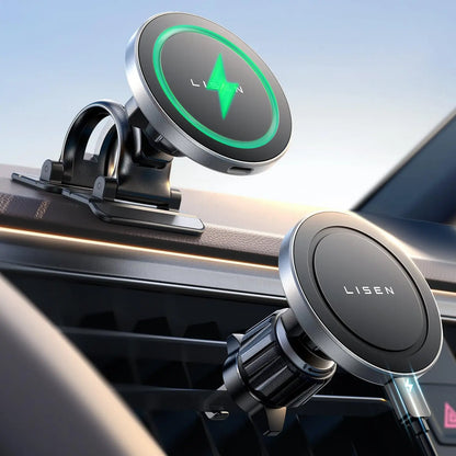 LISEN for 15W MagSafe Car Mount Charger Universal Phone Magnetic Wireless Car Fast Charging Mount Car Accessories for iPhone 15