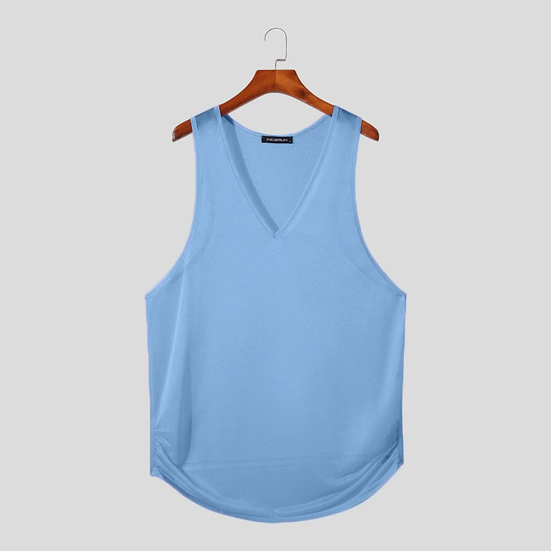 INCERUN Tops 2024 American Style Fashion Men's Personality Deconstruction Vests Casual Clubwear Hot Selling Thin Tank Tops S-5XL